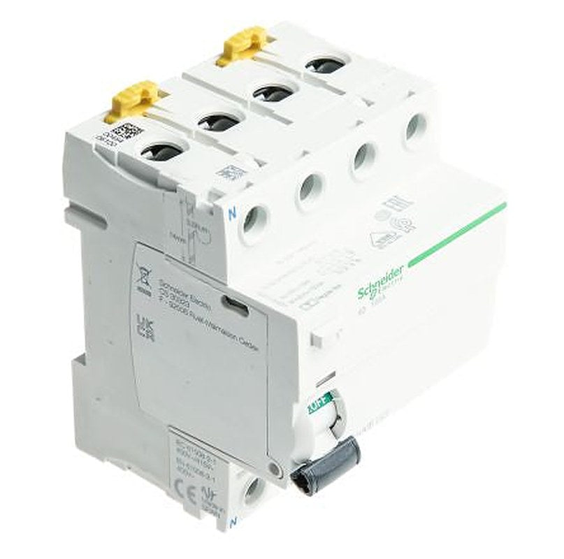 Schneider Electric Acti9 Series Residual Current Circuit Breaker, 100A, 4-Pole, 300 mA, Type AC, 1500 A