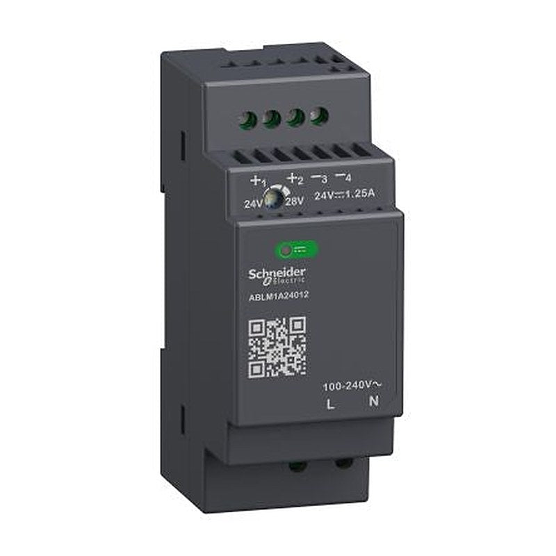 Schneider Electric Modicon ABL Switched Mode DIN Rail Power Supply 240V ac AC Input 24V dc, 1.25 A Output DC 30 W