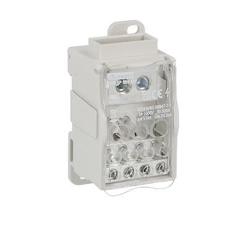 Lovato Distribution Block, 12 Way, 1000V ac/dc, 520A, Clear