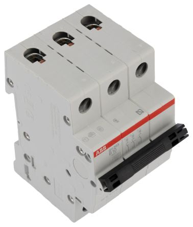 ABB ComPact Home SH200 Miniature Circuit Breaker, 3-Pole, 10A, Type B, 440V ac AC, 6 kA Breaking Capacity