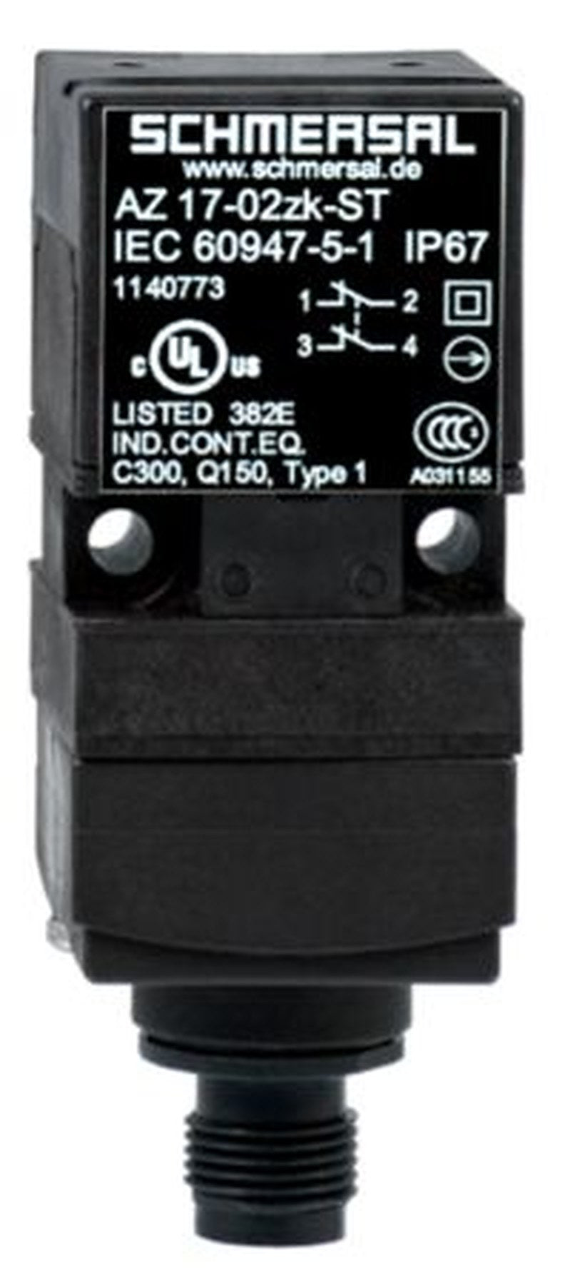 Schmersal AZ 17 Safety Interlock Switch, Keyed Actuator Included, Fibreglass Reinforced Thermoplastic, Keyed