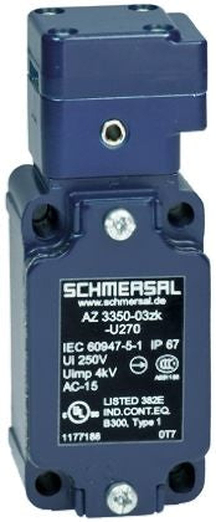 Schmersal ATEX AZ3350 Safety Interlock Switch, Keyed Actuator Included, Aluminium, Interlock