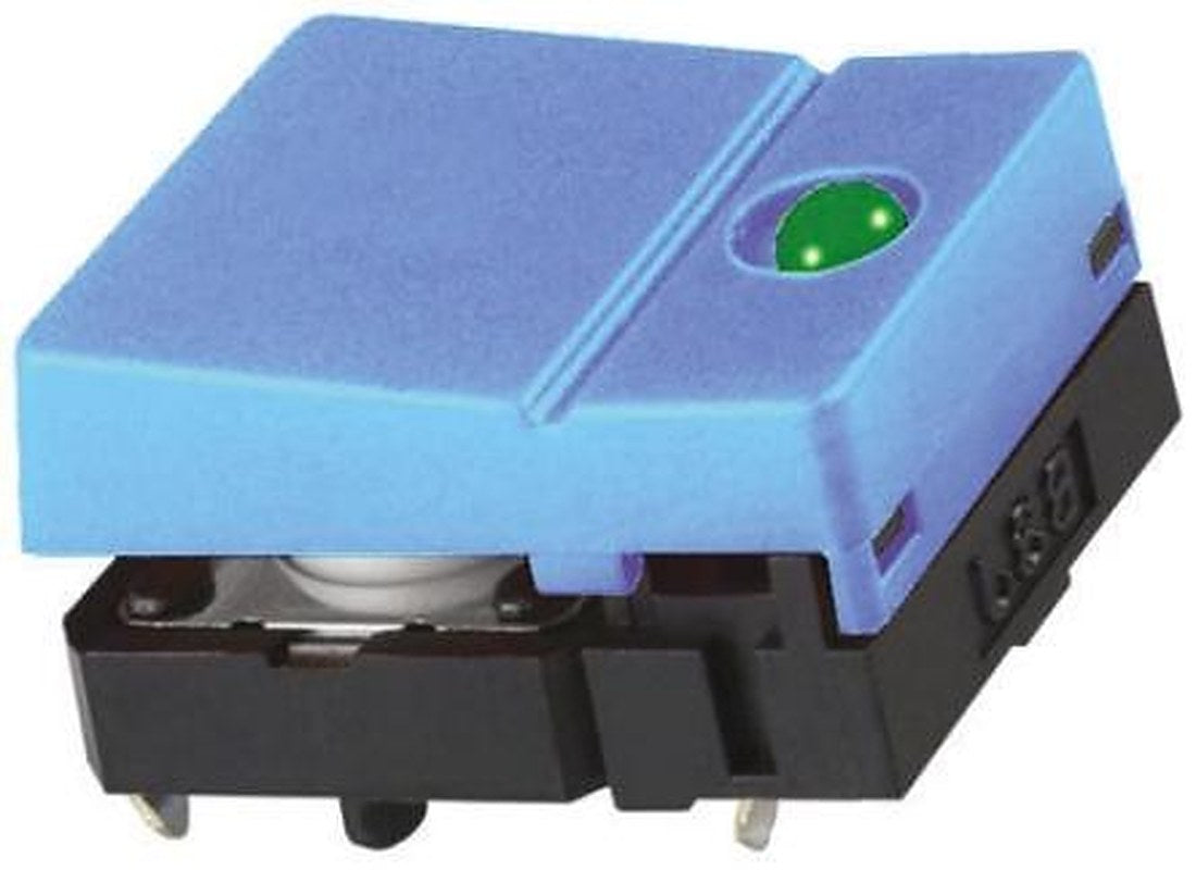 Omron Blue Tactile Switch Button, 6.8 mm, SPST 50mA 24 V, Through Hole, Through Hole