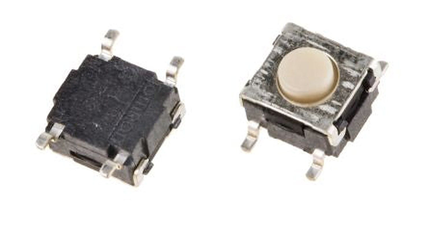 Omron IP67 Cream Tactile Switch Button, 0.55 mm, SPST 50mA 24 V dc, Surface