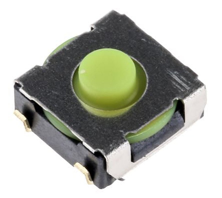 Omron IP67 Green Tactile Switch Tactile, 0.9 mm, SPST 50mA 24 V dc, Through Hole