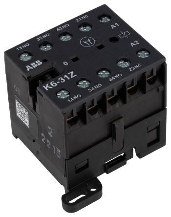 ABB K6-31Z Contactor Relay, 127V dc Coil, 4-Pole, 4 A 690V, 3 NO/1 NC