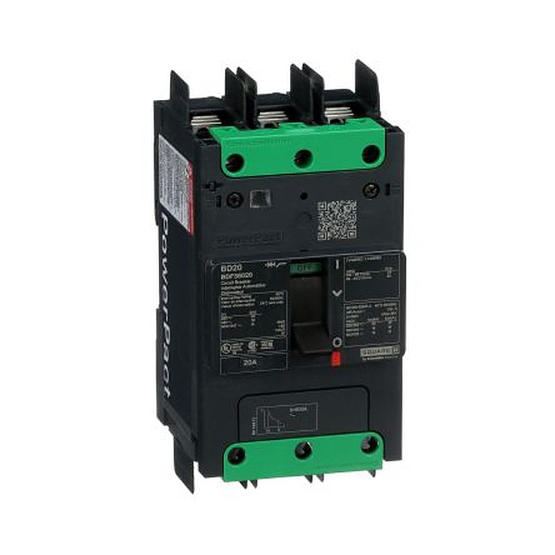 Schneider Electric PowerPact PowerPact Miniature Circuit Breaker, 3-Pole, 20A, Type D, 525V ac AC, 250 V dc DC, 14 kA