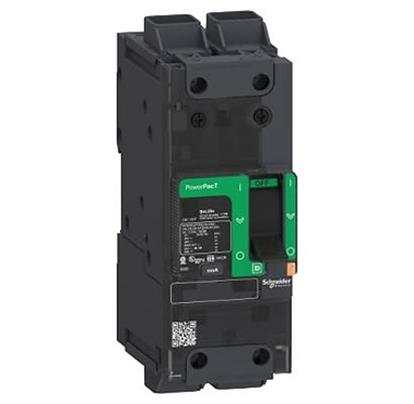 Schneider Electric, ComPact New Generation, PowerPact Molded Case Circuit Breaker 2-Pole 80A, Breaking Capacity 25 kA,