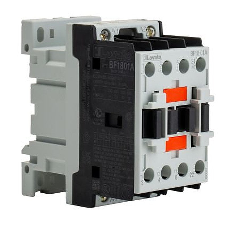 Lovato BF18 Contactor, 400V ac Coil, 3-Pole, 18 A, 10 kW 24V, 1 NC, 400V ac
