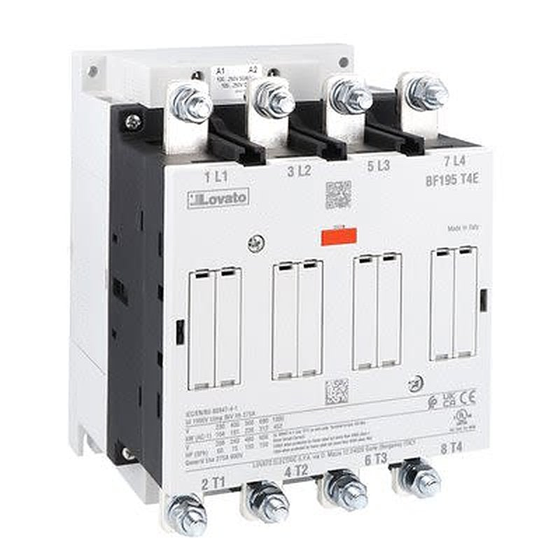 Lovato BF195 Contactor, 24V ac/dc, 60 V ac/dc Coil, 4-Pole, 312 kW, 1kV