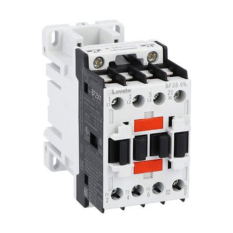 Lovato BF25 Contactor, 24V Coil, 3-Pole, 25 A, 13.4 kW, 1 NC, 440V