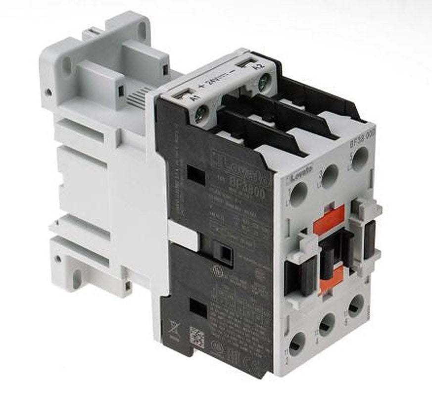 Lovato BF Contactor, 24V dc Coil, 3-Pole, 38 A, 18.5 kW, 3 NO, 440V ac
