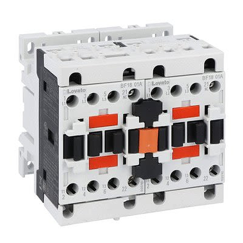 Lovato BFA018 Reversing Contactor, 400V Coil, 3-Pole, 18 A, 7.5 kW, 1 NC, 690V