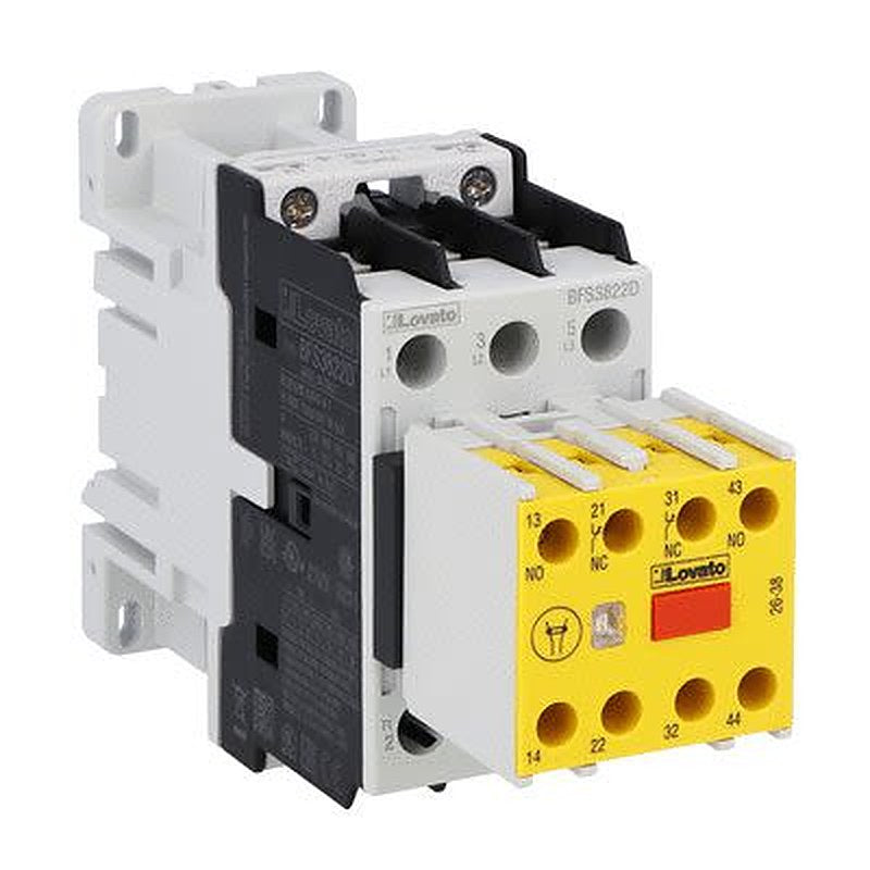 Lovato BFS38 Contactor, 24V Coil, 3-Pole, 38 A, 22 kW, 600V