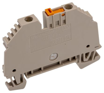 Weidmüller 7910270000 W Series Feed Through Terminal Block Dark Beige, 6mm², 1-Level, Screw