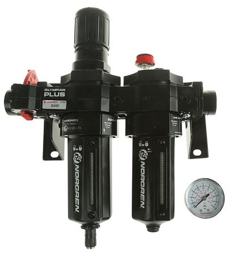 Norgren 3/4 in FRL, Automatic Drain, 40 μm Filtration Size Integrated Pressure Gauge