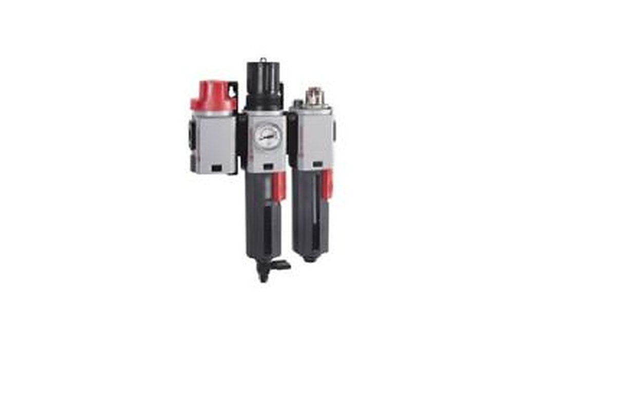 Norgren G 1/4 Filter Regulator Lubricator, Manual Drain, 40 μm Filtration Size Integrated Pressure Gauge