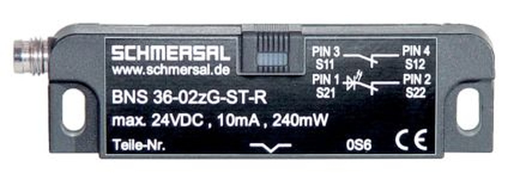Schmersal BNS 36 Series Magnetic Safety Switch, Fibreglass Reinforced Thermoplastic Housing, 30V dc, NO, 2 NC