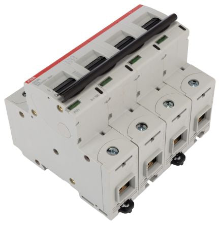 ABB High Performance S800N Miniature Circuit Breaker, 4-Pole, 16A, Type B, 690V AC, 500 V dc DC, 36 kA Breaking Capacity