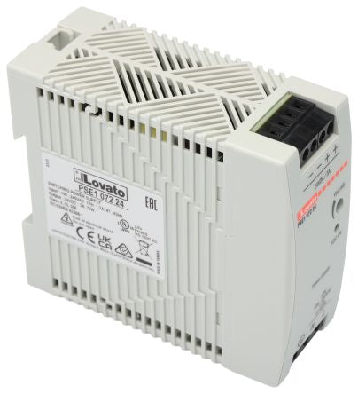 Lovato PSE1 DIN Rail DIN Rail Power Supply 375 V dc, 264V ac AC Input 24V dc, 3 A Output DC 72 W