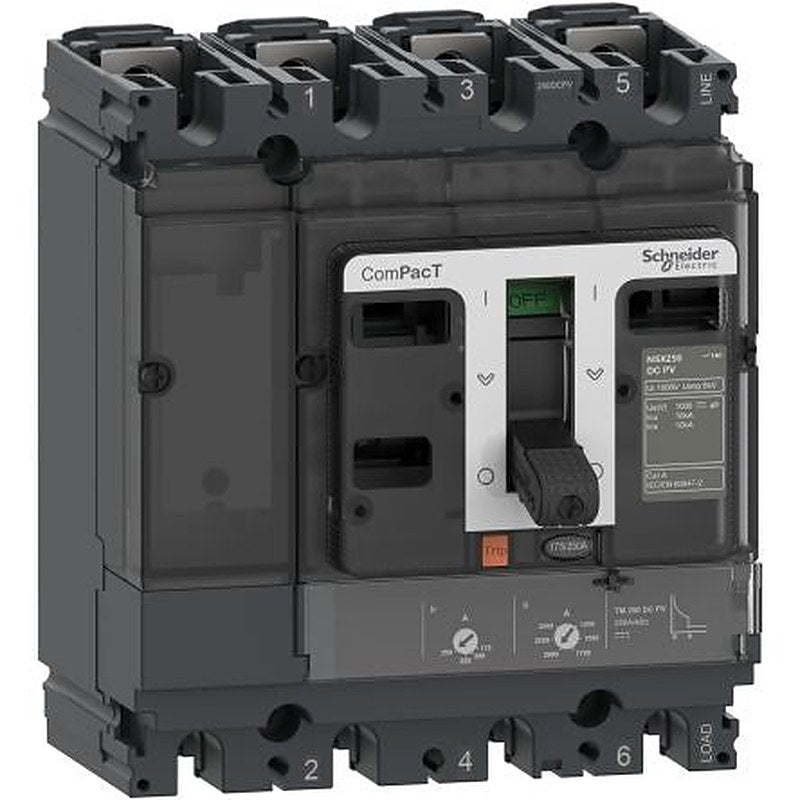 Schneider Electric, ComPact NSX, C10F Molded Case Circuit Breaker 4-Pole 80A, Breaking Capacity 10 kA