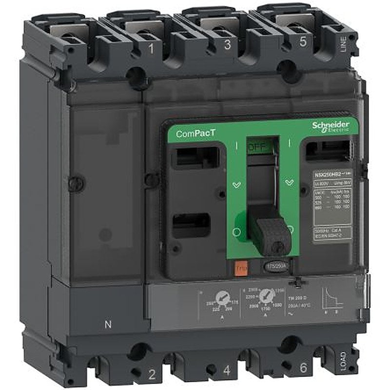 Schneider Electric, ComPact NSX100F, ComPacT NSX Molded Case Circuit Breaker 4-Pole 100A, Breaking Capacity 36 kA