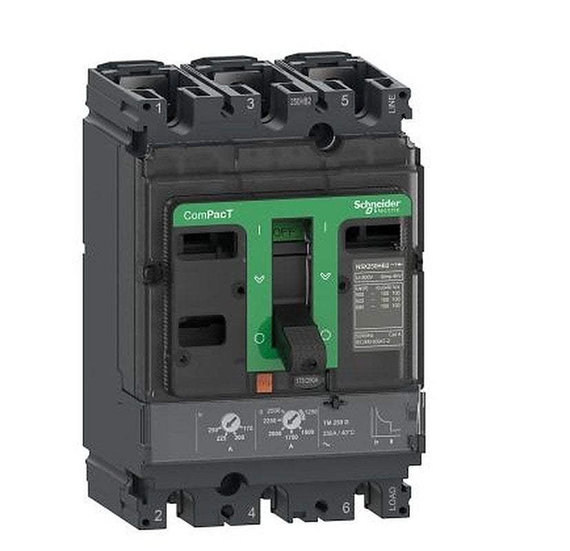 Schneider Electric, ComPact, ComPacT NSX Molded Case Circuit Breaker 3-Pole 80A, Breaking Capacity 70 kA, Fixed