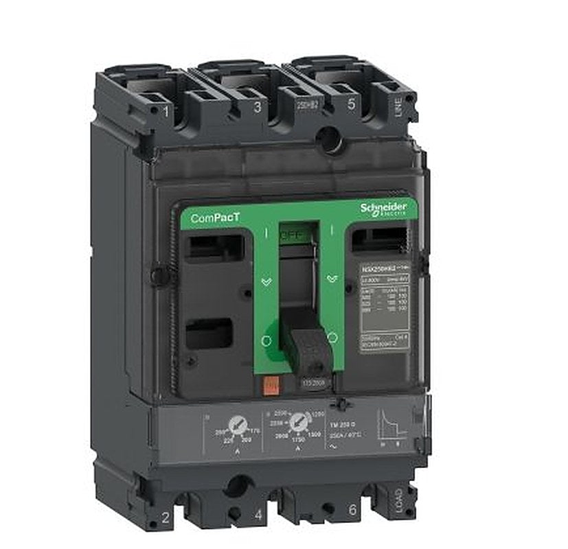 Schneider Electric, ComPact, ComPacT NSX Molded Case Circuit Breaker 3-Pole 100A, Breaking Capacity 70 kA