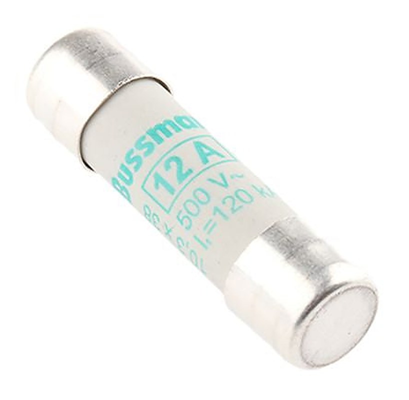 Eaton 12A Ceramic Cartridge Fuse, 10 x 38 mm