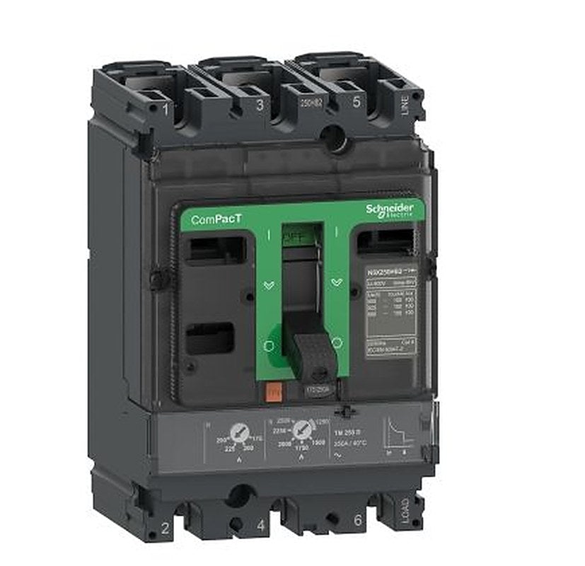 Schneider Electric, ComPact, ComPacT NSX Molded Case Circuit Breaker 3-Pole 80A, Breaking Capacity 75 kA