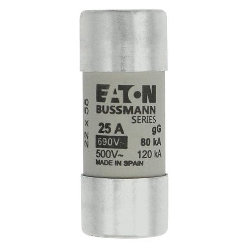 Eaton 25A GG Cartridge Fuse, 22 x 58 mm