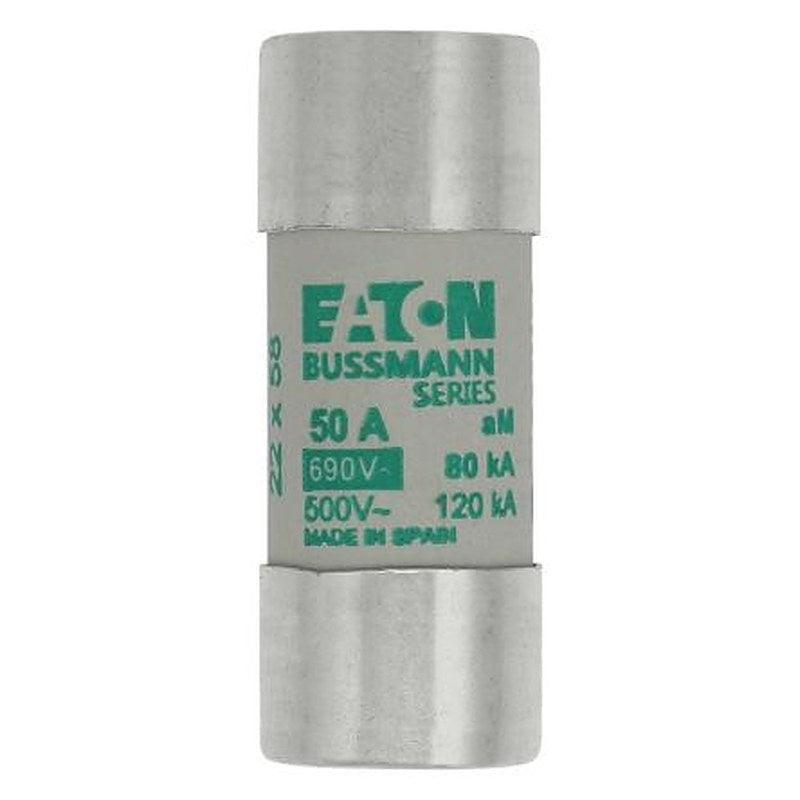 Eaton 50A AM Ceramic Cartridge Fuse, 22 x 58 mm
