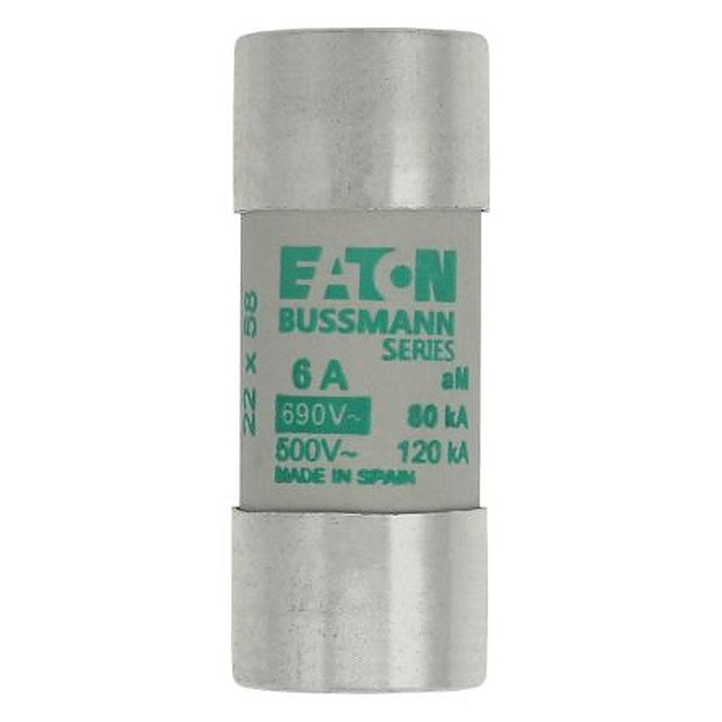 Eaton 6A AM Ceramic Cartridge Fuse, 22 x 58 mm