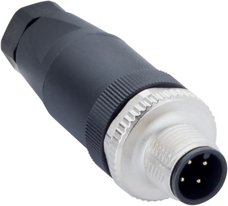 SICK Circular Connector, 4 Contacts, Cable, M12 Connector, Plug, Male, IP67
