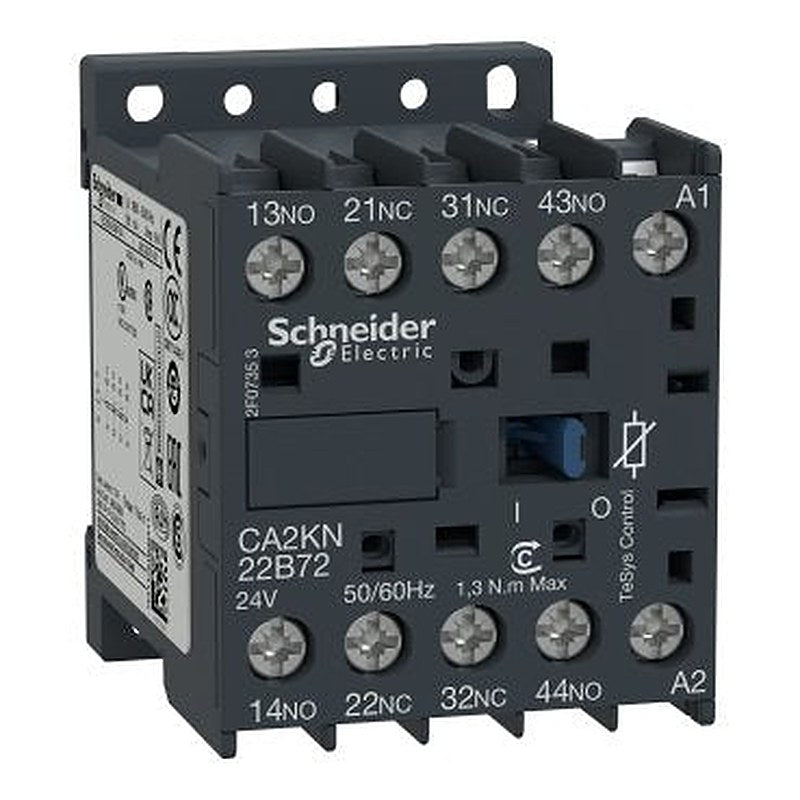 Control relay, TeSys K, 2 NO + 2 NC, lt or eq to 690V, 120VAC coil (Control relay TeSys K) is a Schneider Electric product. Designed for reliable performance and long service life. Available across Iraq — contact us for pricing and delivery options.