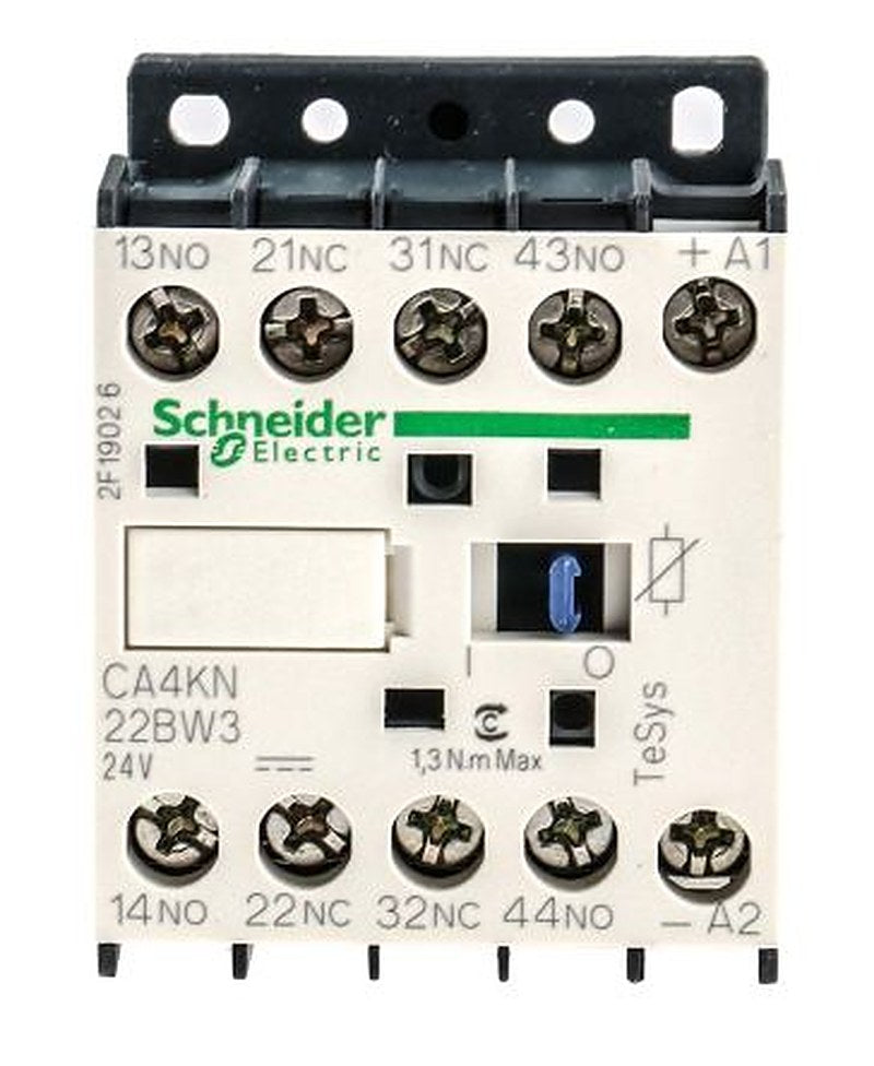 Schneider Electric K Control Relays Contactor, 24V Coil, 10 A 24V dc, 2 NO/2 NC, 690V ac