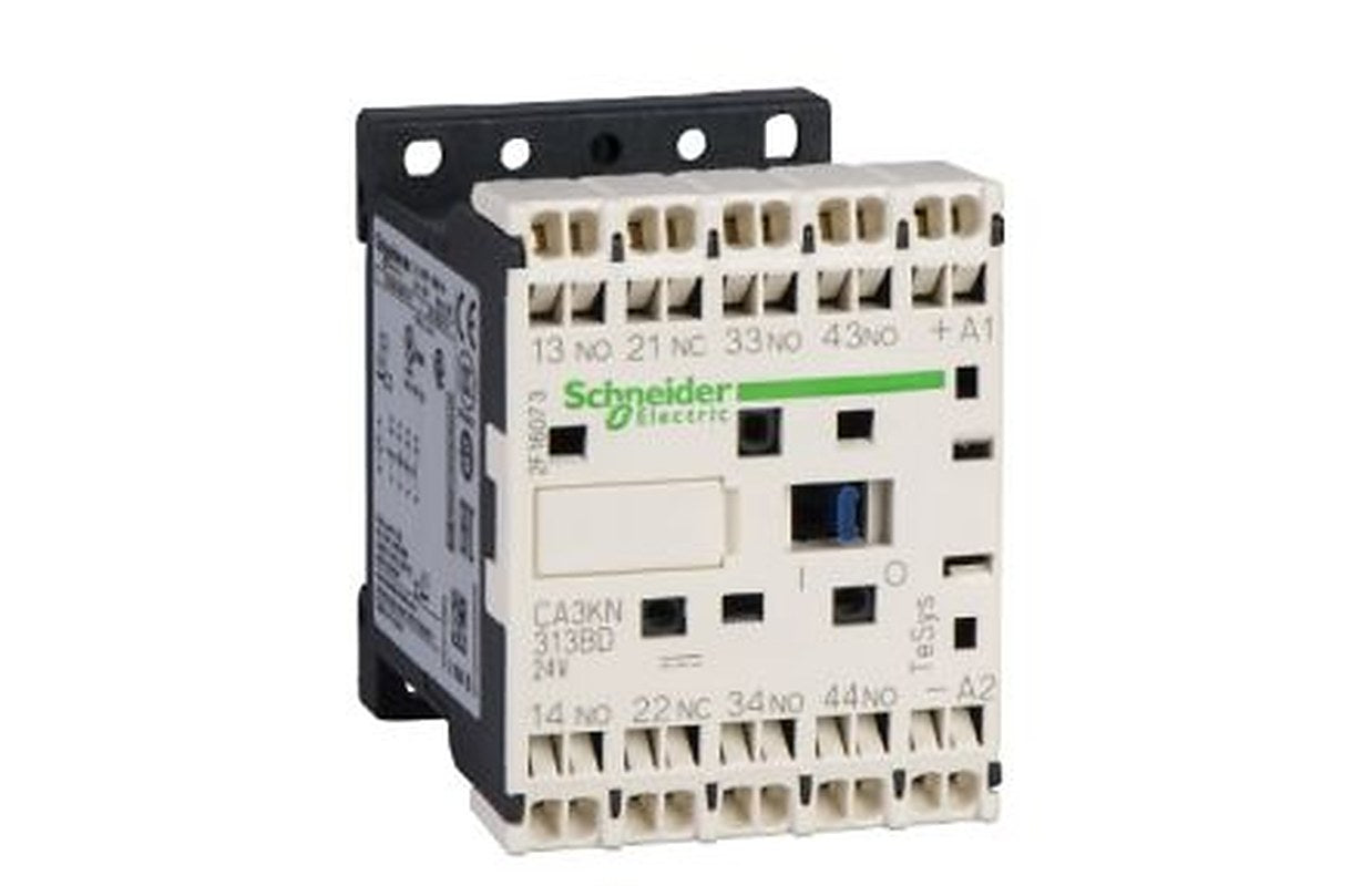 Schneider Electric, TeSyS CA Control Relay 3 NO/1 NC, 10A Contact Rating, 0.0018 kW, 24V dc 3PST