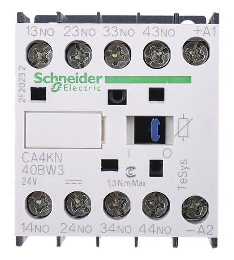 Schneider Electric CA4KN Contactor, 24V dc Coil, 4-Pole, 10 A 24V, 4 NO, 690V dc