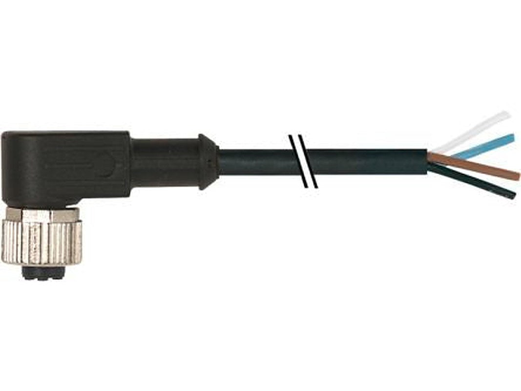 Baumer CAM Cable, 4 Cores, 0.34 mm² CSA, Unscreened, 500 cm, Black Polyurethane Sheath