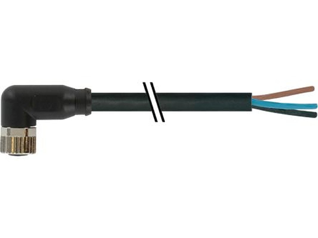 Baumer CAM Cable, 3 Cores, 0.25 mm² CSA, Unscreened, 500 cm, Black Polyurethane Sheath