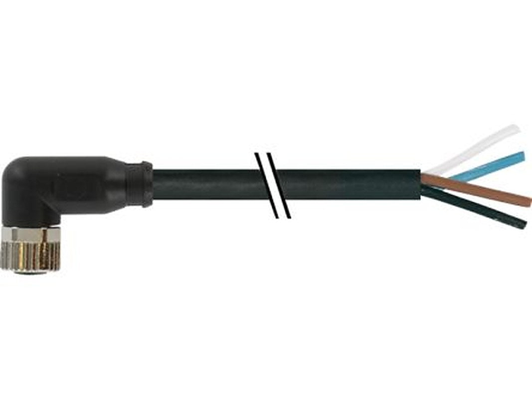 Baumer CAM Cable, 4 Cores, 0.25 mm² CSA, Unscreened, 500 cm, Black Polyurethane Sheath