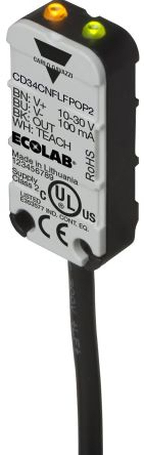 Carlo Gavazzi CD34CNFLFN Series Capacitive Sensor Level Sensor, Flush, Housing Plastic