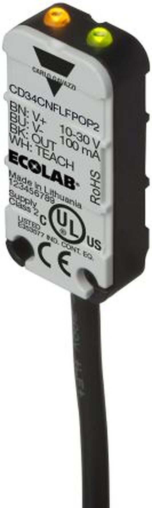 Carlo Gavazzi CD34CNFLFN Series Capacitive Sensor Level Sensor, Flush, Housing Plastic