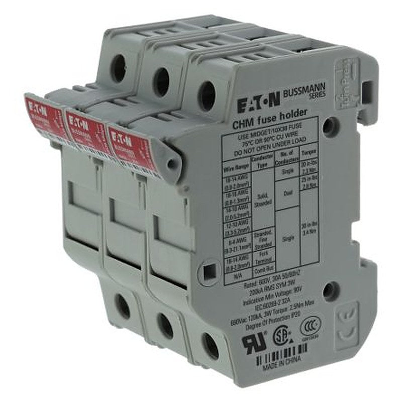 Eaton 32A Fuse Holder for 10 x 38 mm, 3P-Pole, 690V ac
