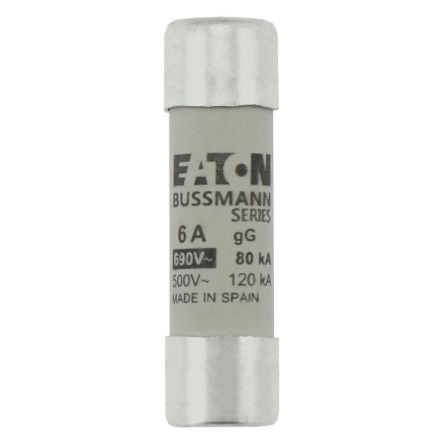 Eaton 6A Ceramic Cartridge Fuse, 14 x 51 mm