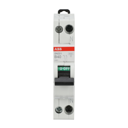 ABB SN201 Miniature Circuit Breaker, 1-Pole, 40A, Type B, 400V ac AC, 6 kA Breaking Capacity
