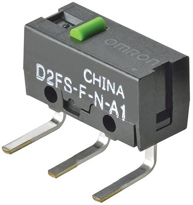 Omron Pin Plunger, Pin Plunger Micro Switch, Left Angle PCB Terminal Terminal, 0.1A, 600 V, 6 V, SPST, IP40, IP40