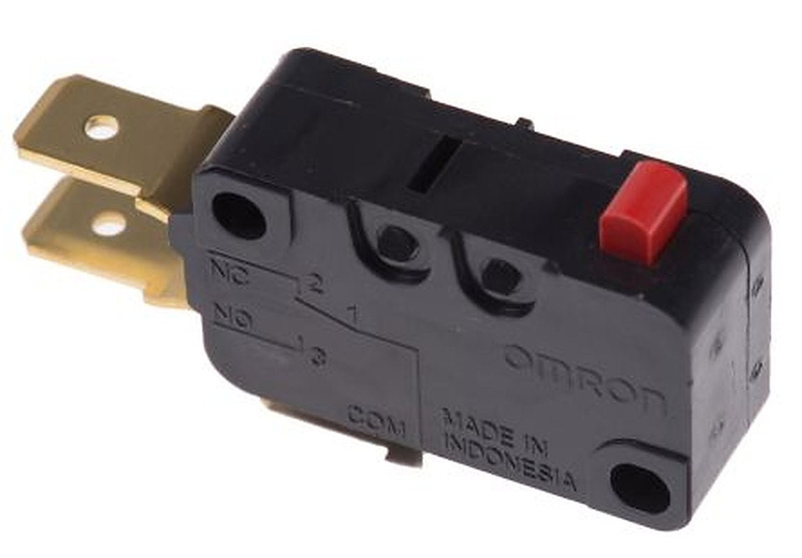 Omron Pin Plunger Micro Switch, Tab Terminal, 16A, 250 V ac, 250 V dc, SPDT, IP40