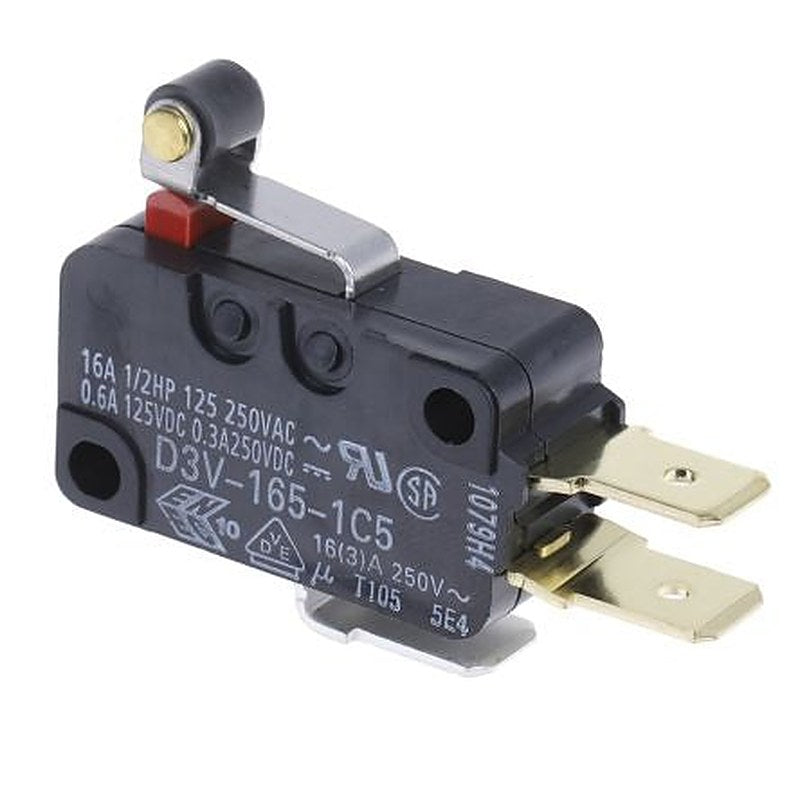 Omron Short Roller Lever Micro Switch, Tab Terminal, 16A, 250 V ac, 250 V dc, SPDT, IP40