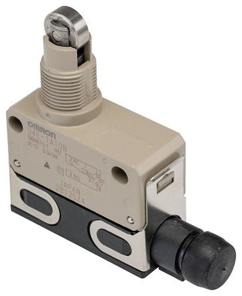 Omron D4E Series Roller Plunger Limit Switch, 1 NO/1 NC, IP67, Zinc Housing, 125V ac